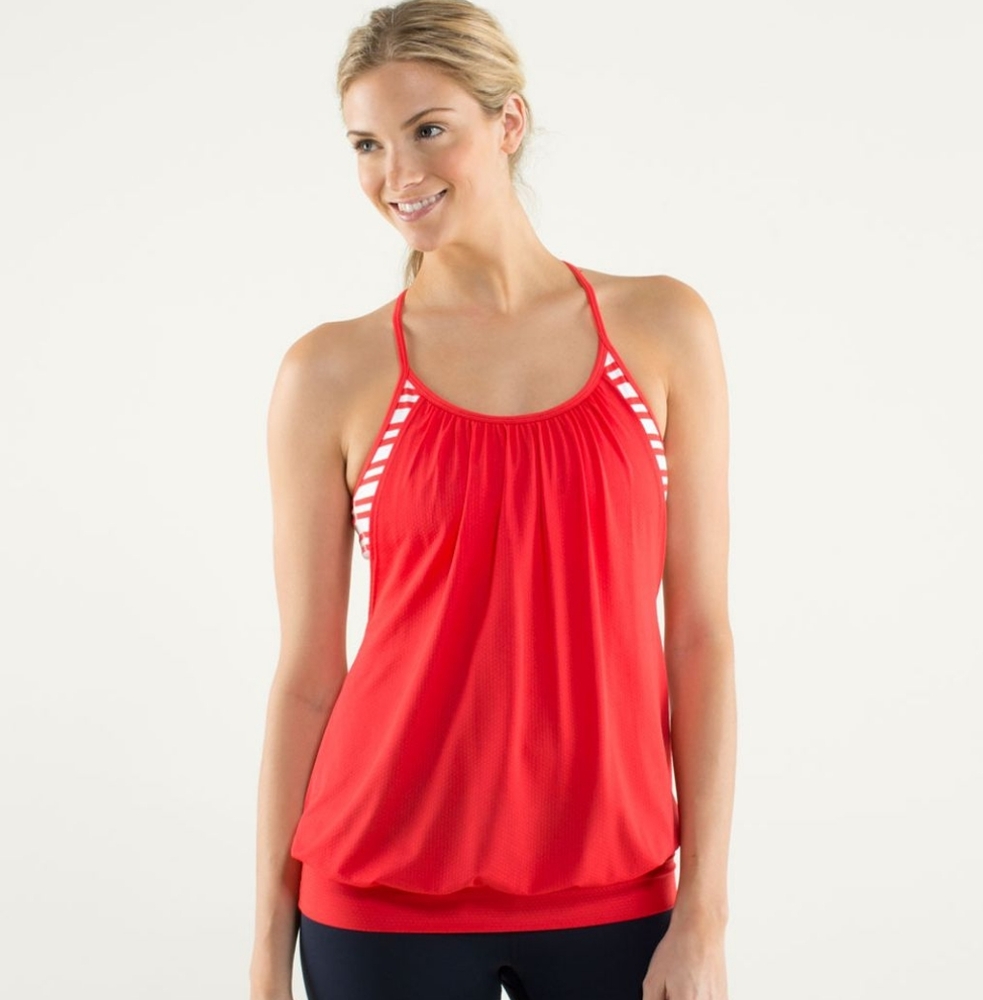 Lululemon. No Limits TankLove Red / Twin Stripe Love Red. Size Small***